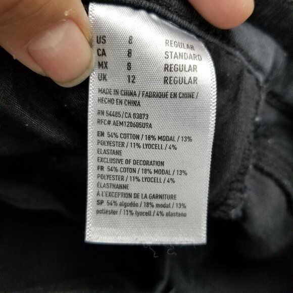 American Eagle Outfitters Jeans Womens 8 Black Hi-Rise Jegging Stretch Denim - Picture 11 of 12